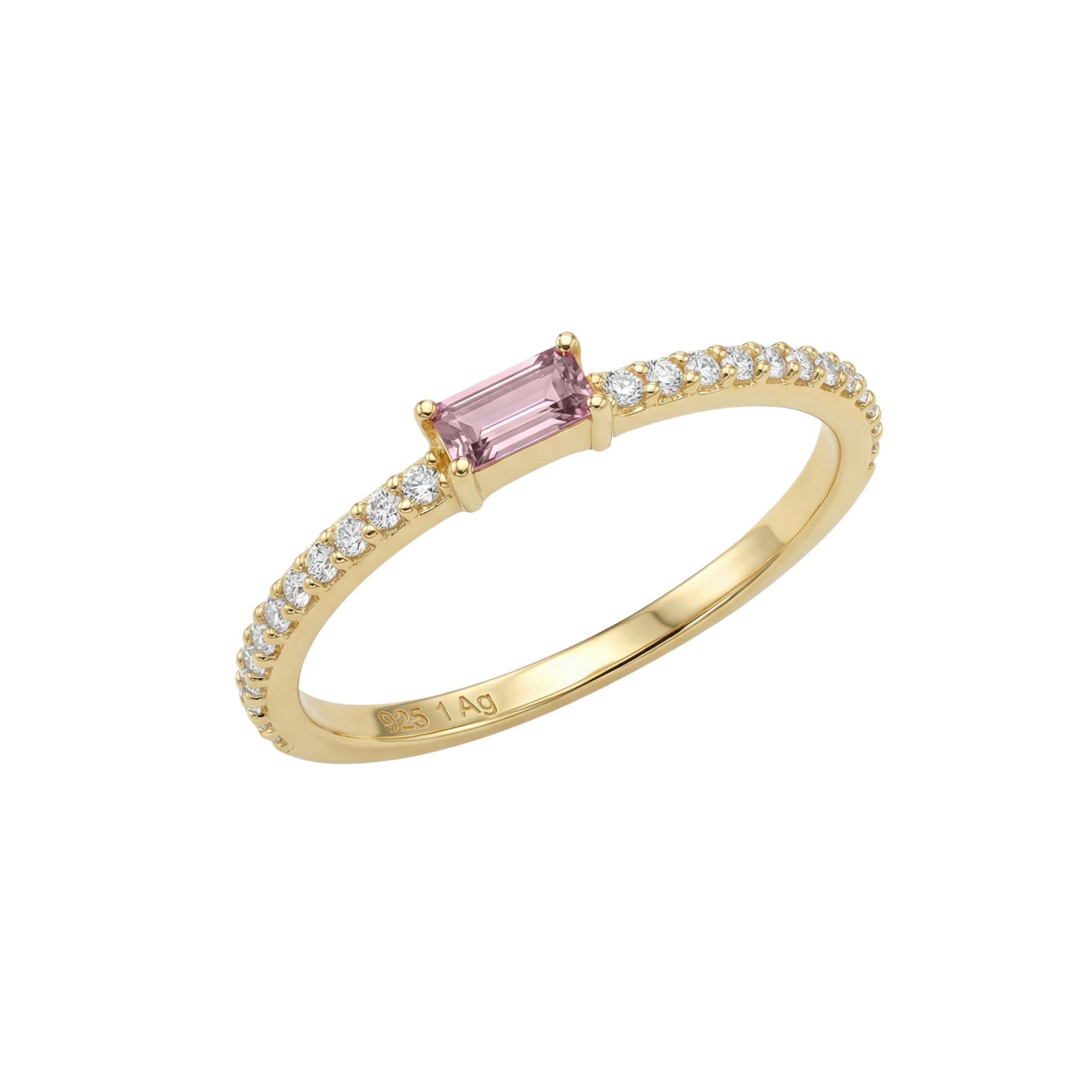 amor-ringe-baguette-ring-925-silber-gold-gr-17-zirkonia image 7