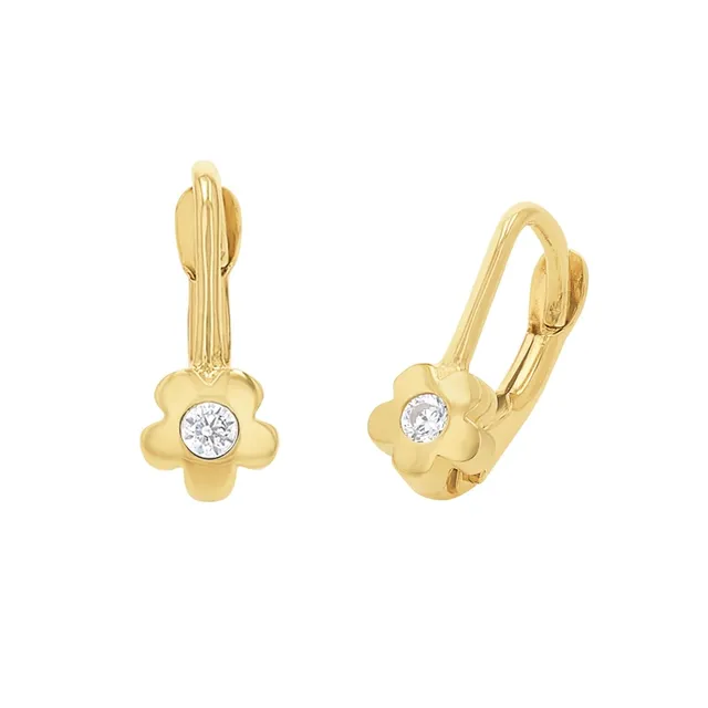 amor-ohrschmuck-ohrh-nger-blume-gold-1-3-cm-zirkonia image 1