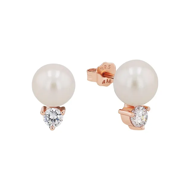amor-9179794-ohrstecker-925-silber-ros-perle-zirkonia image 1