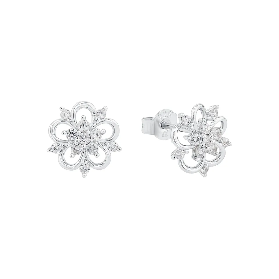 amor-blume-ohrstecker-925-silber-damen-mit-zirkonia image 1