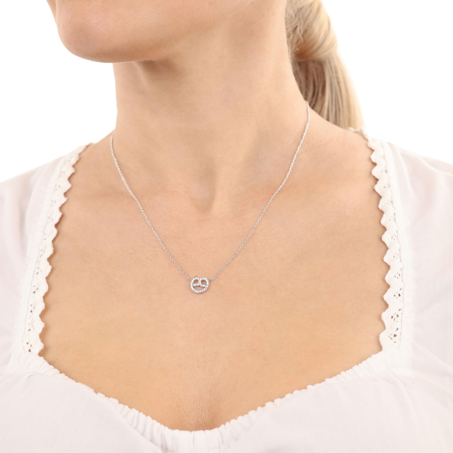 amor-halsschmuck-halskette-925-silber-brezel-zirkonia image 4