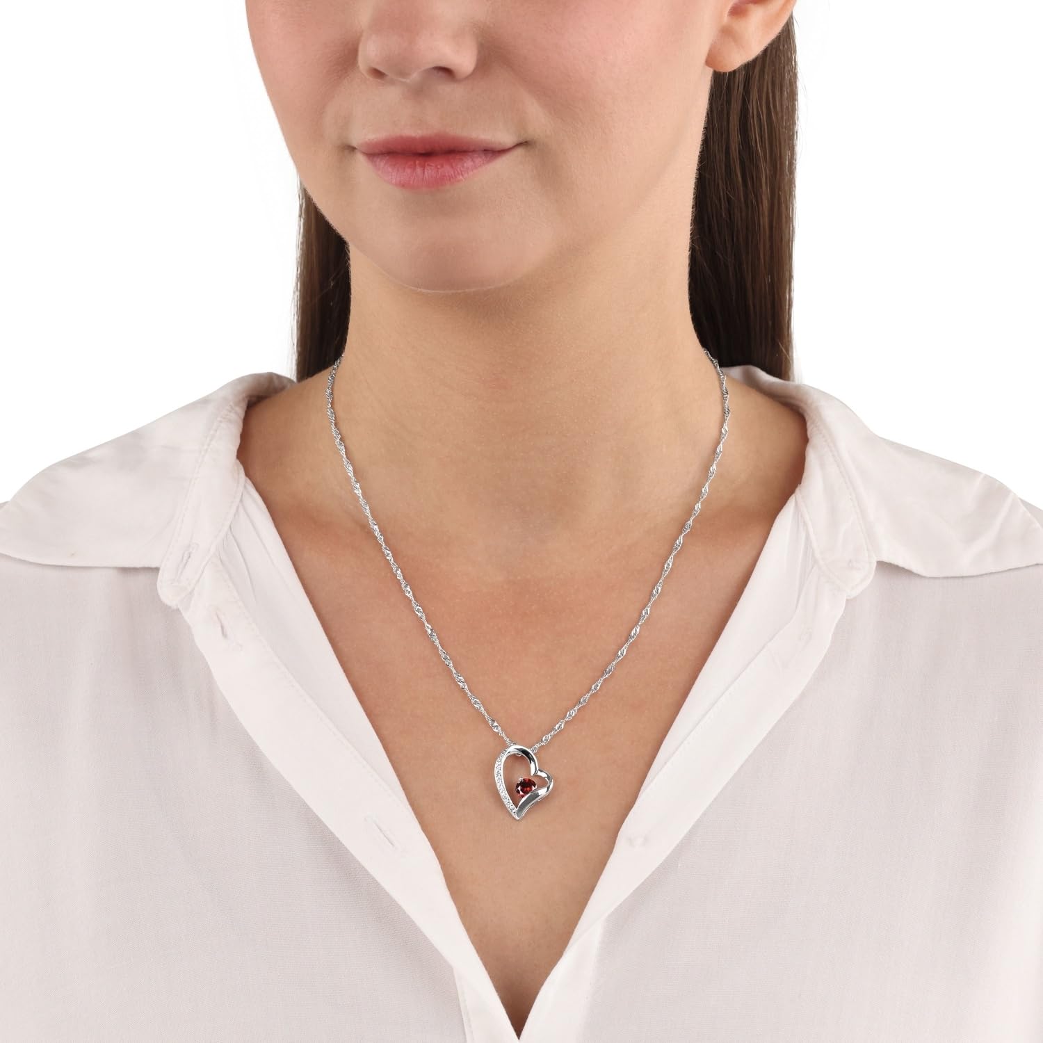 amor-halsschmuck-halskette-925-silber-rot-schmuckstein-damen image 2