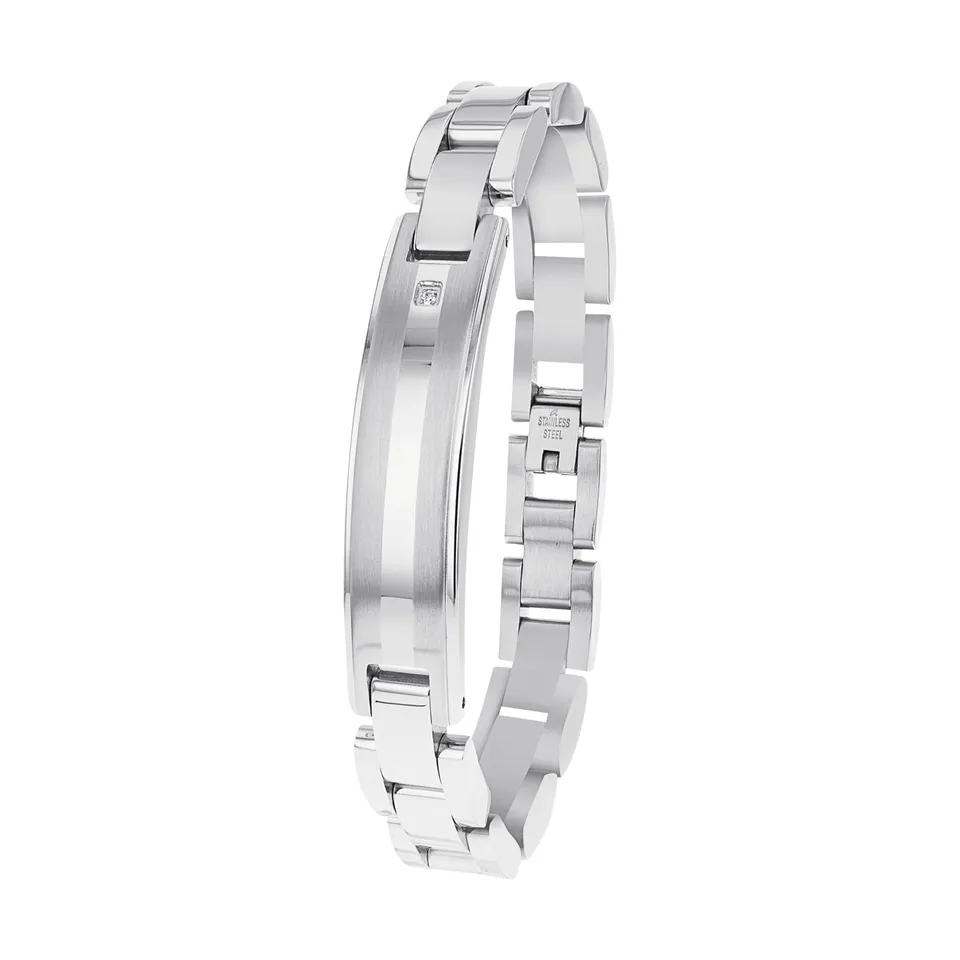 amor-9355655-herrenarmband-edelstahl-wei-22-cm image 1