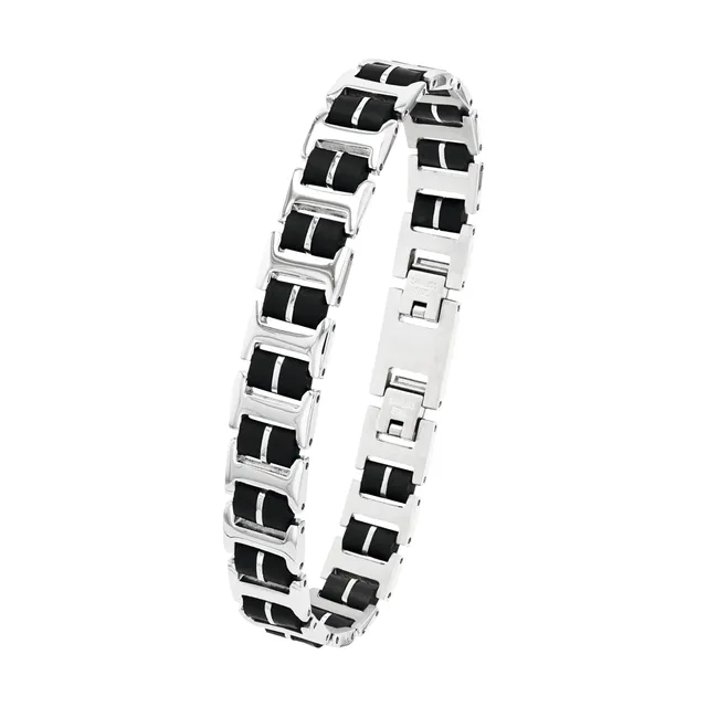 amor-armschmuck-herren-armband-schwarz-silber-edelstahl image 1