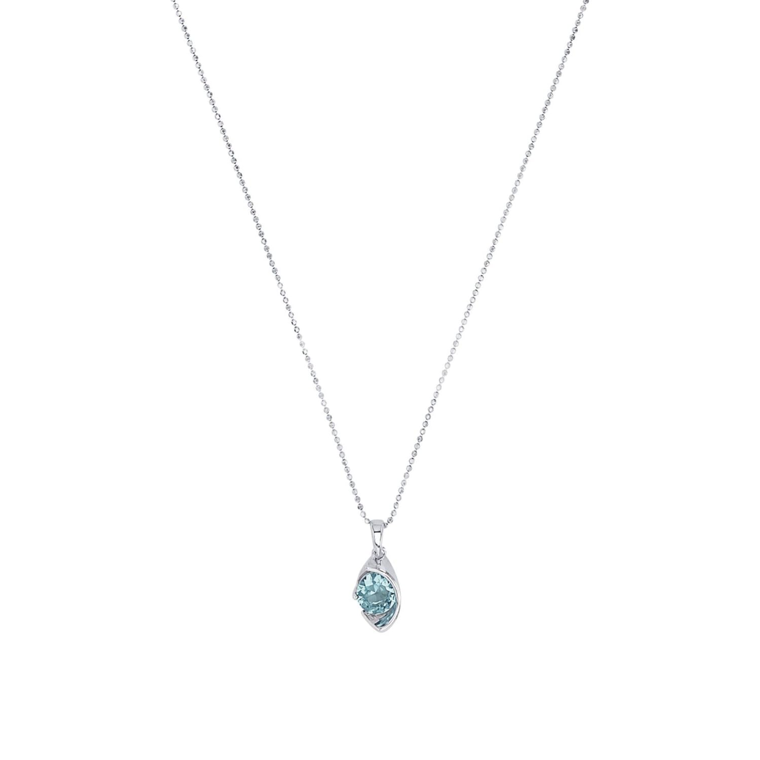 amor-halsschmuck-kette-anh-nger-45-cm-blau-zirkonia image 1