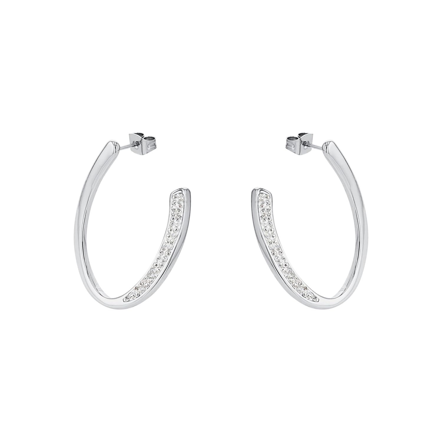 amor-ohrschmuck-creolen-edelstahl-3-1-cm-silber-zirkonia image 3