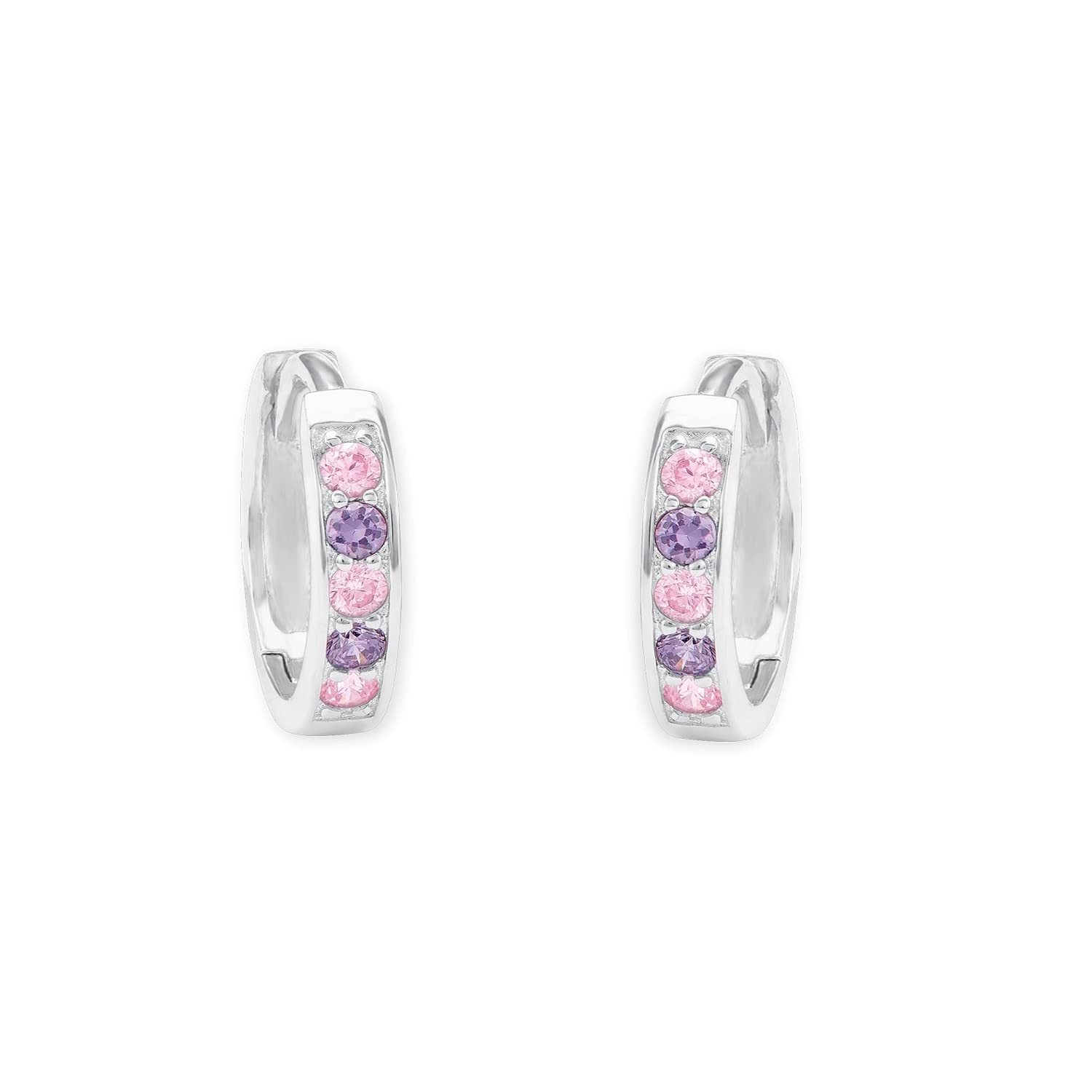 amor-ohrschmuck-creolen-925-silber-lila-rosa-amr-eg0007 image 2