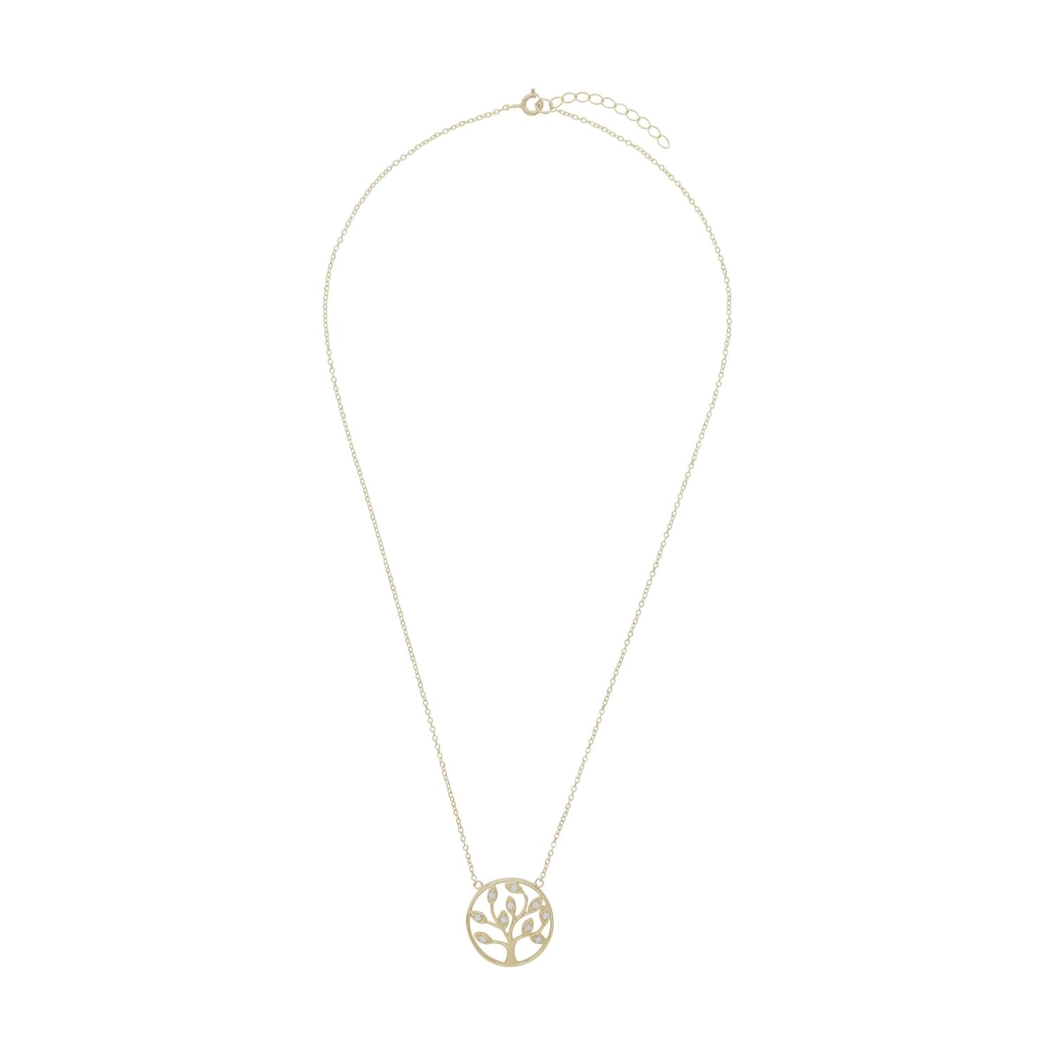 amor-2012773-lebensbaum-kette-925-silber-gold-42-3-cm-zirkonia image 2