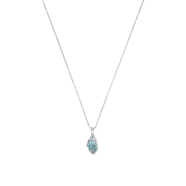 amor-halsschmuck-kette-anh-nger-45-cm-blau-zirkonia image 1