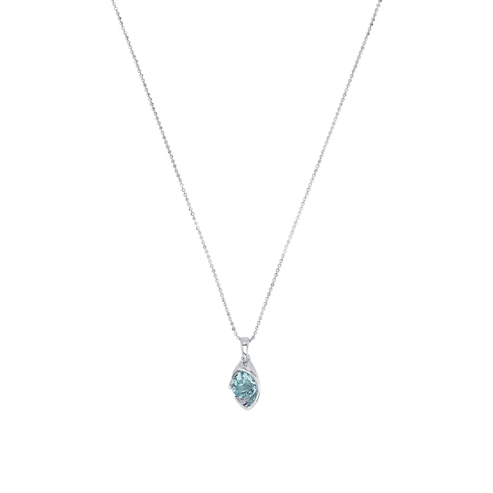 amor-halsschmuck-kette-anh-nger-45-cm-blau-zirkonia image 1