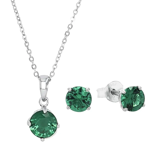 amor-set-damen-silber-925-zirkonia-rosa-42-cm-kette-stecker-3 image 1