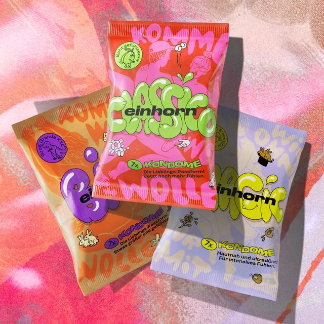 einhorn-classico-kondome-mix-probierset-glockenform-sortiment image 1