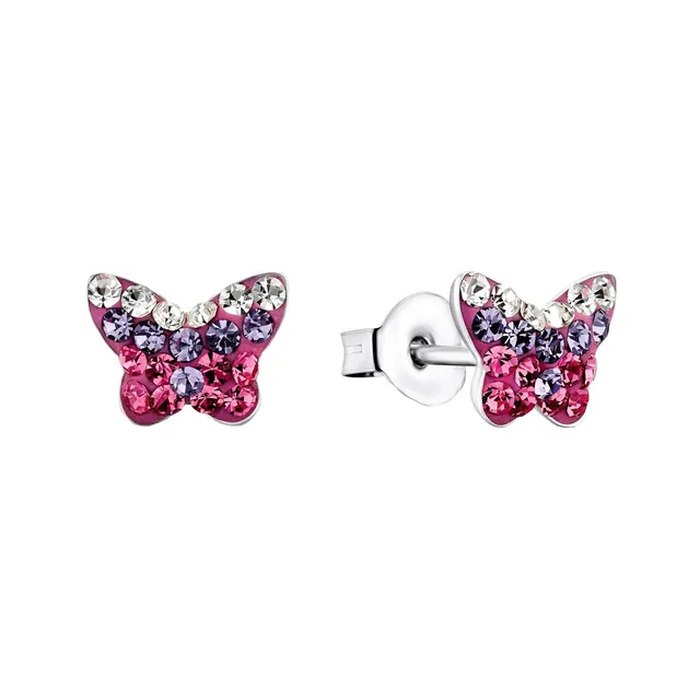 amor-ohrschmuck-lila-schmetterling-925-silber-kinder image 1
