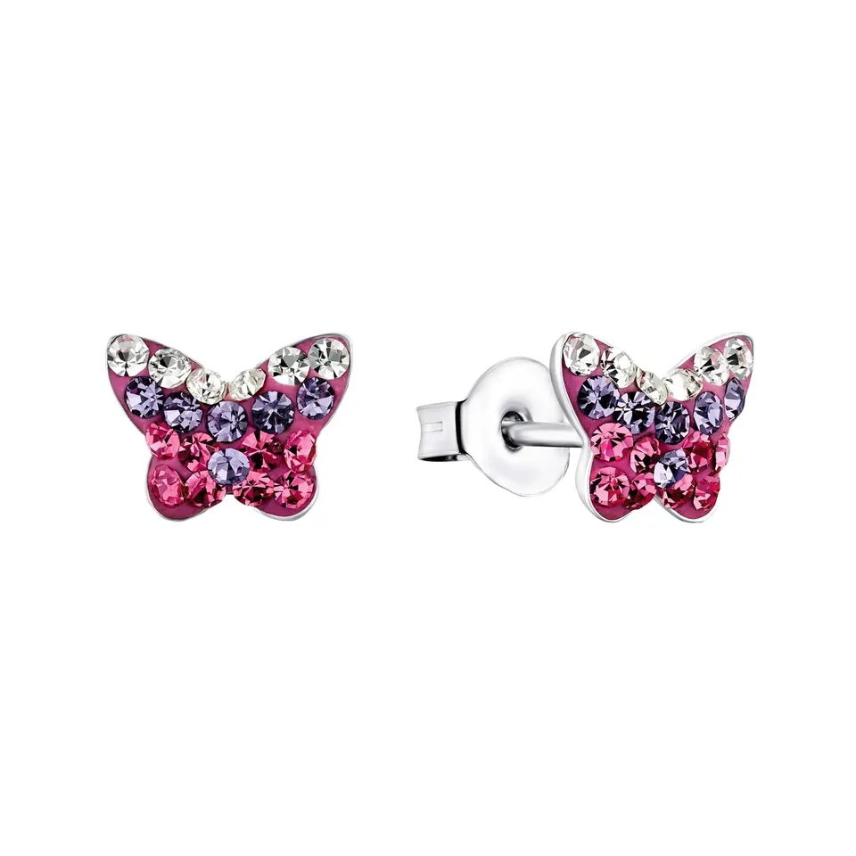 amor-ohrschmuck-lila-schmetterling-925-silber-kinder image 1