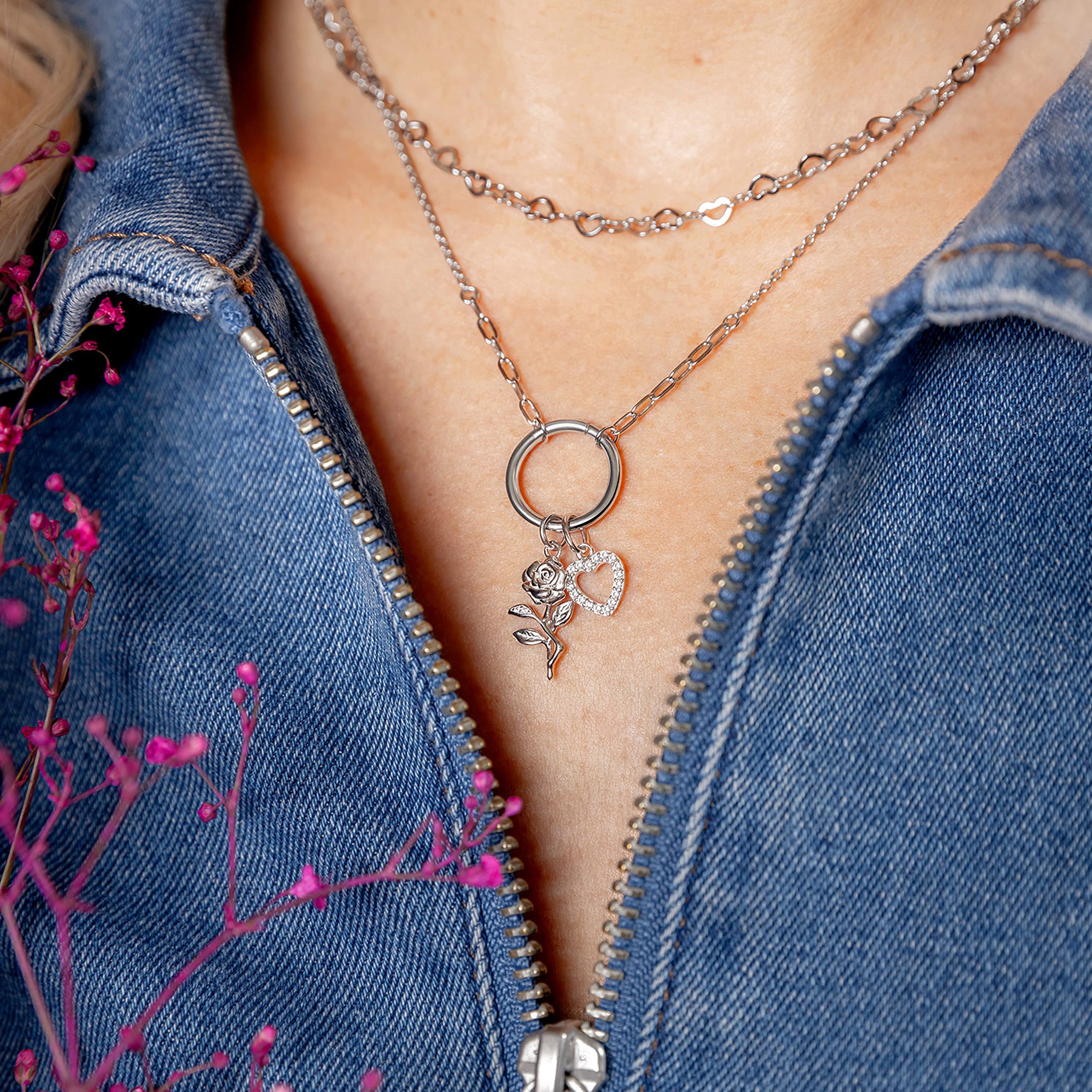 amor-anh-nger-rose-925er-silber-anh-nger-damen-zirkonia image 3