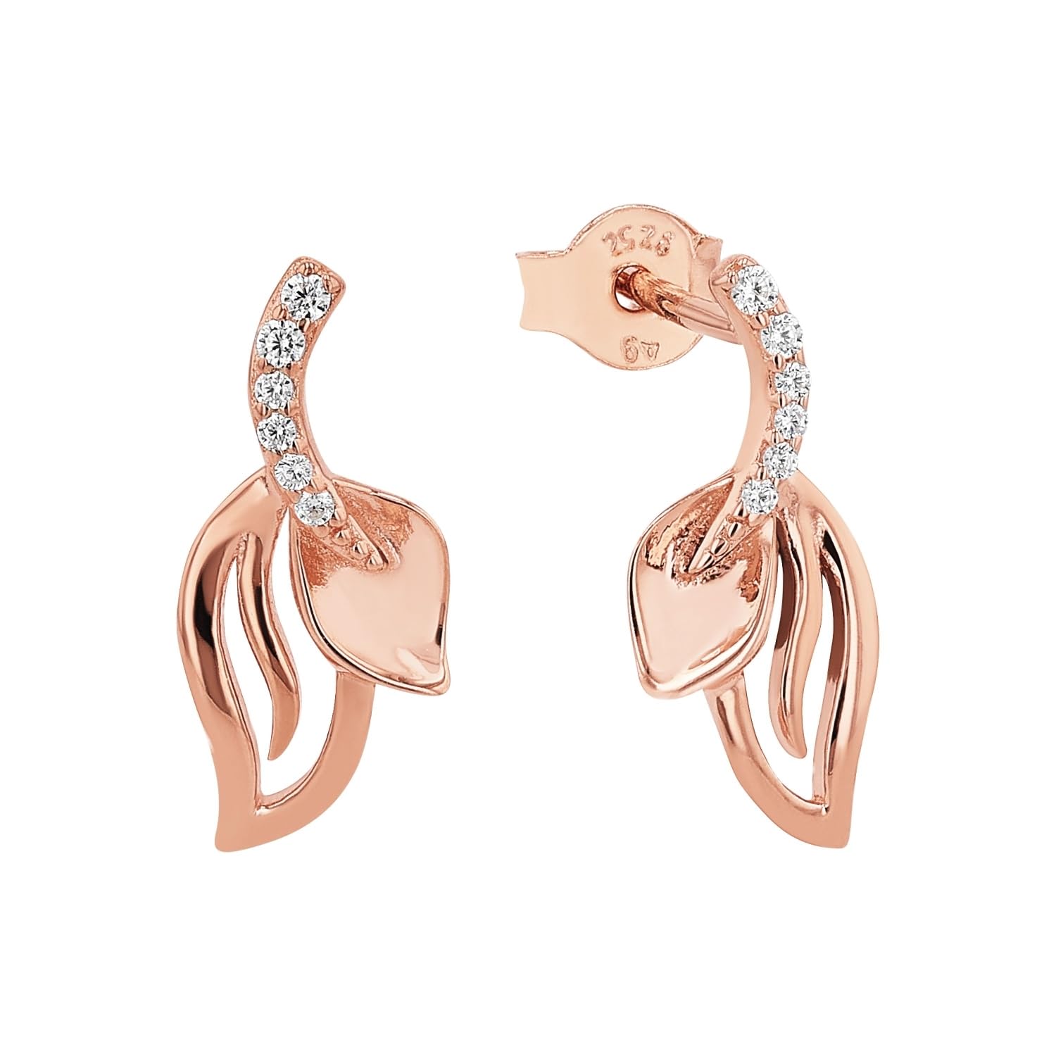 amor-ohrschmuck-2022390-ohrstecker-ros-blatt-zirkonia image 1