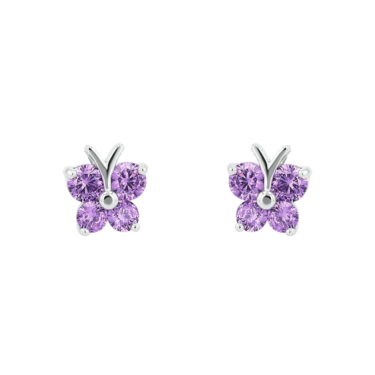 amor-9210039-ohrstecker-schmetterling-lila-zirkonia-kinder image 4
