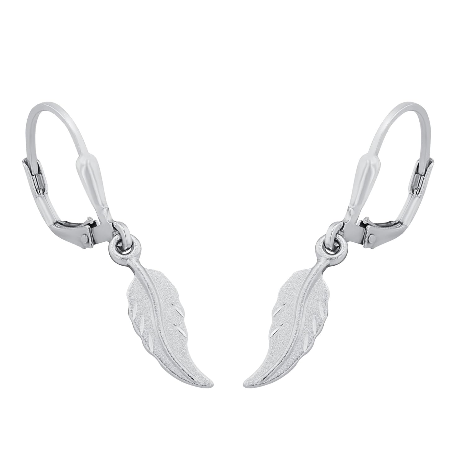 amor-ohrschmuck-9059751-ohrh-nger-feder-silber-3-cm image 3