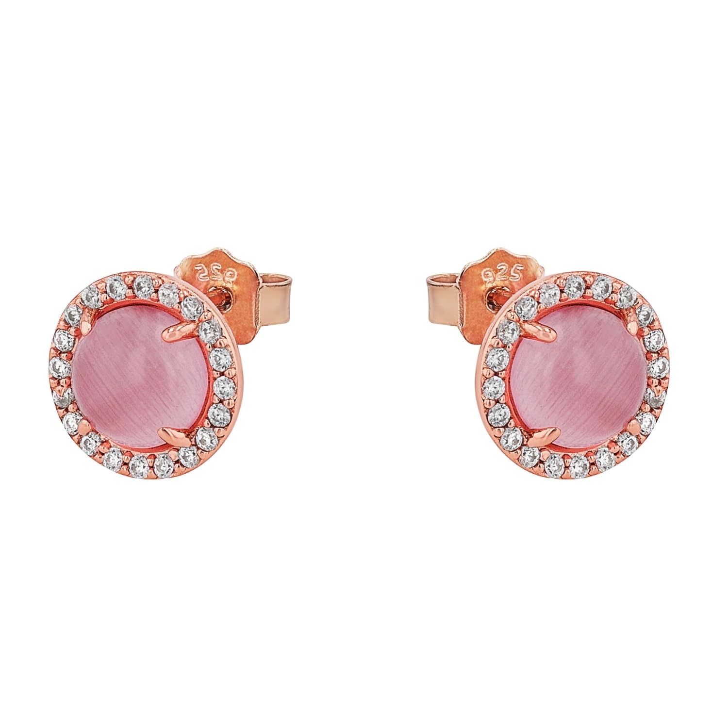 amor-ohrschmuck-ohrstecker-925-silber-rosa-zirkonia-damen image 3