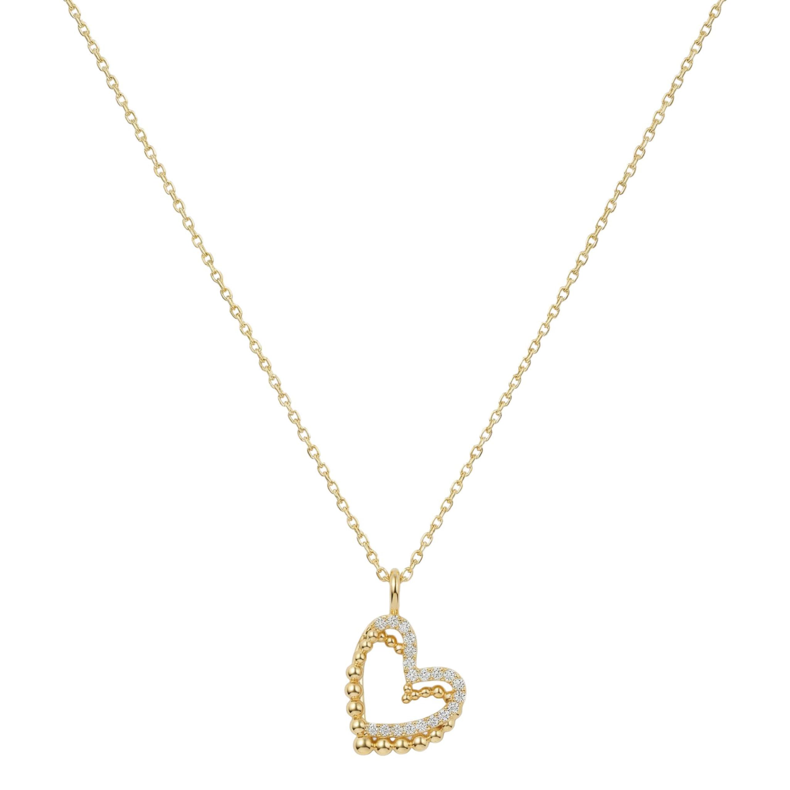 amor-halsschmuck-kette-amr-n0030-925-silber-gold-herz-zirkonia image 1