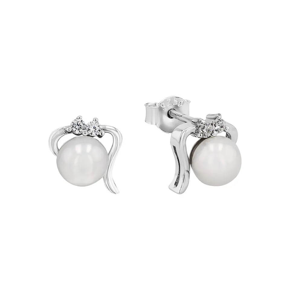 amor-ohrschmuck-9243440-ohrstecker-0-9-cm-perle-zirkonia image 1