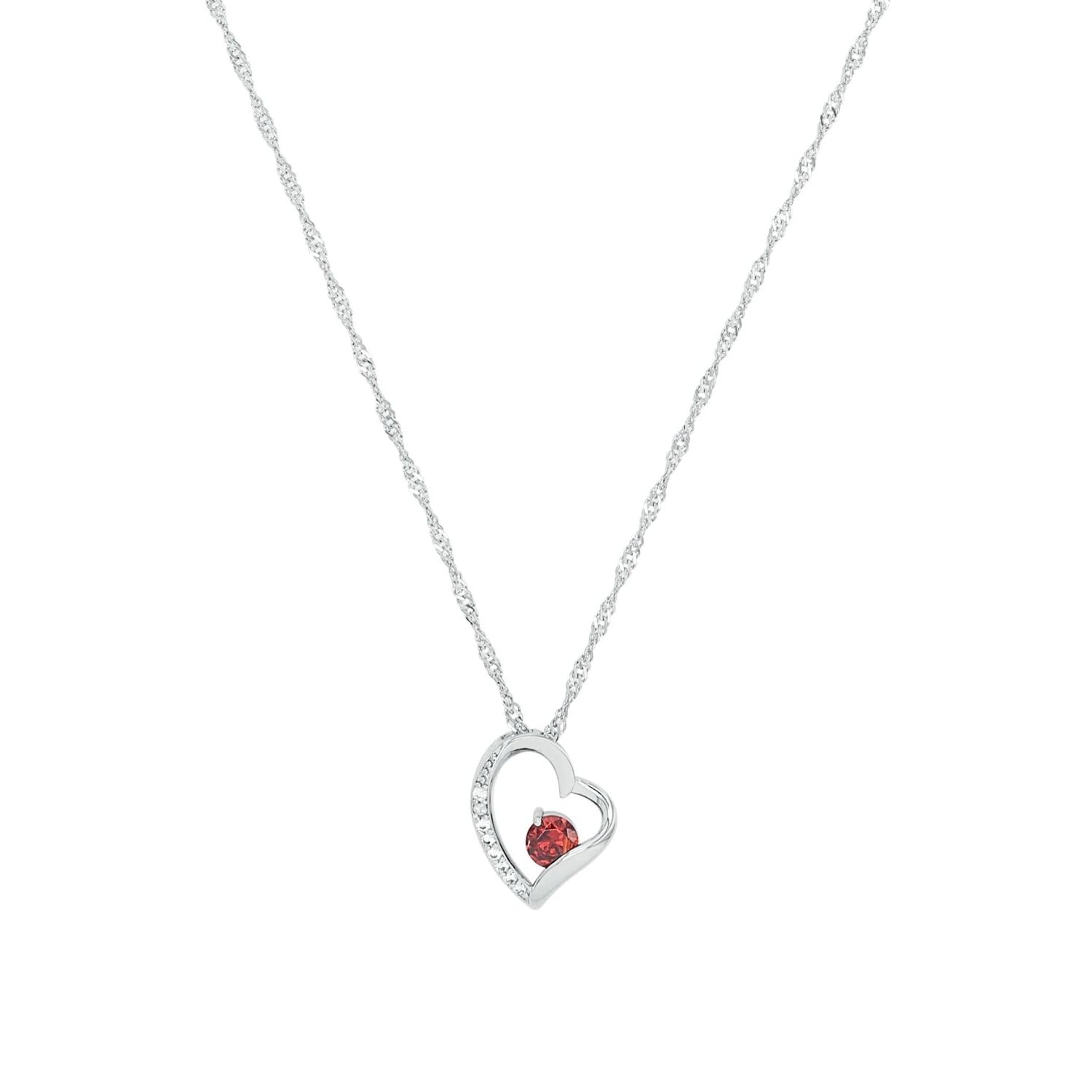 amor-halsschmuck-halskette-925-silber-rot-schmuckstein-damen image 1