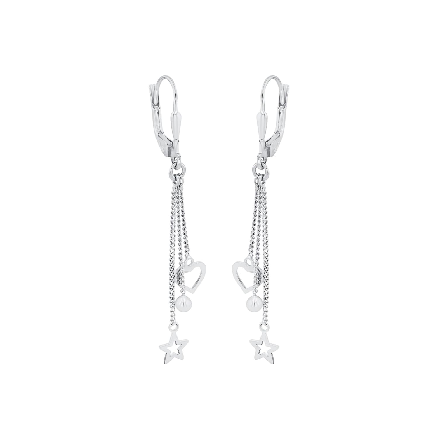 amor-ohrh-nger-herz-stern-kugel-silber-50-mm-damen image 3