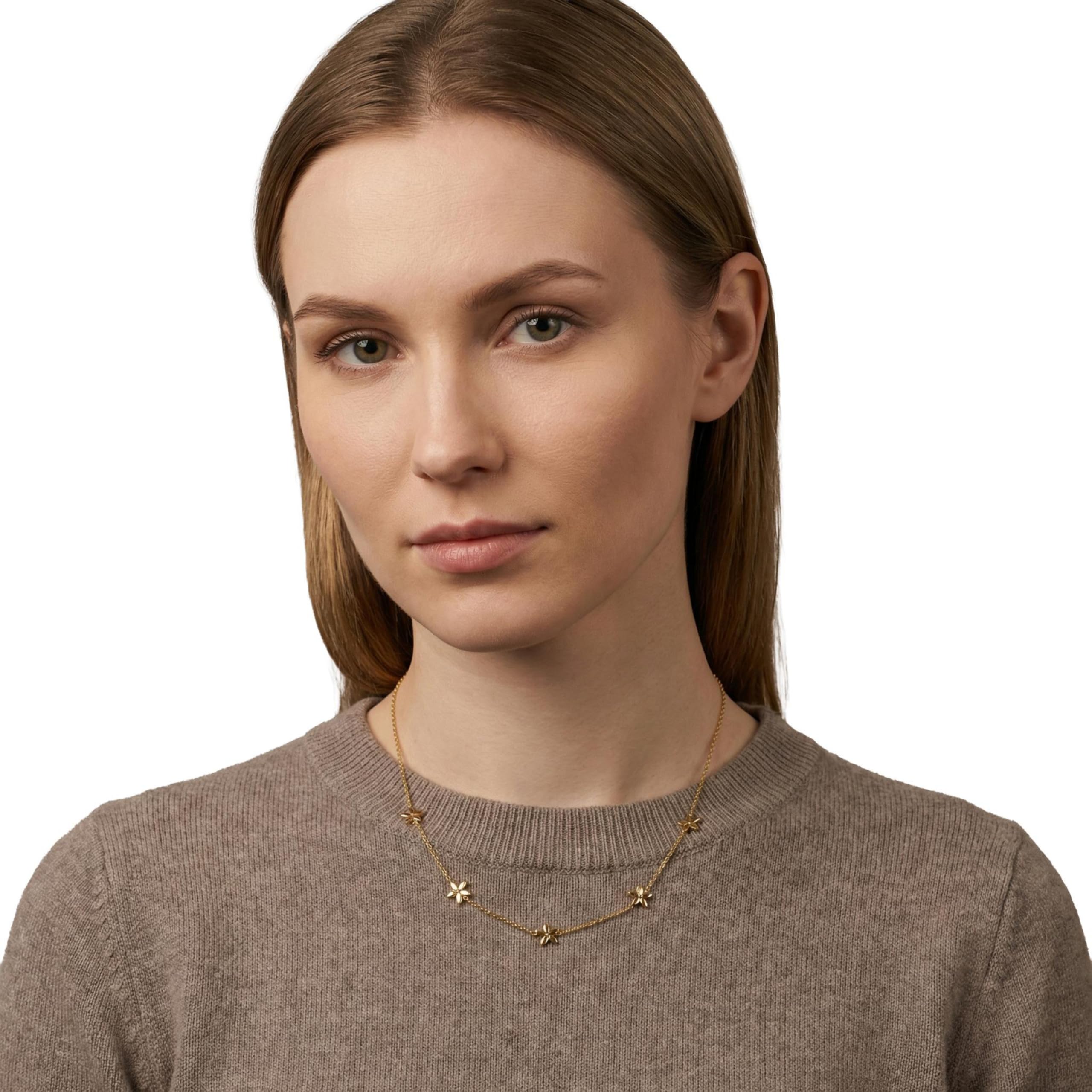 amor-amr-n0029-damen-halskette-925-silber-blumen-vergoldet image 3