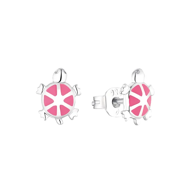 amor-2021341-ohrstecker-schildkr-te-pink-0-8-cm image 1