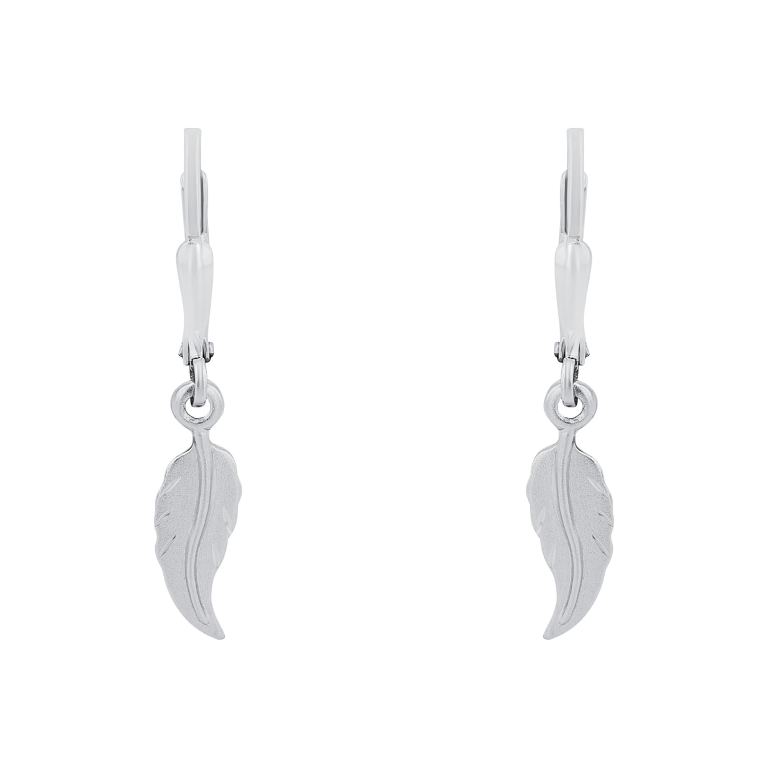 amor-ohrschmuck-9059751-ohrh-nger-feder-silber-3-cm image 4