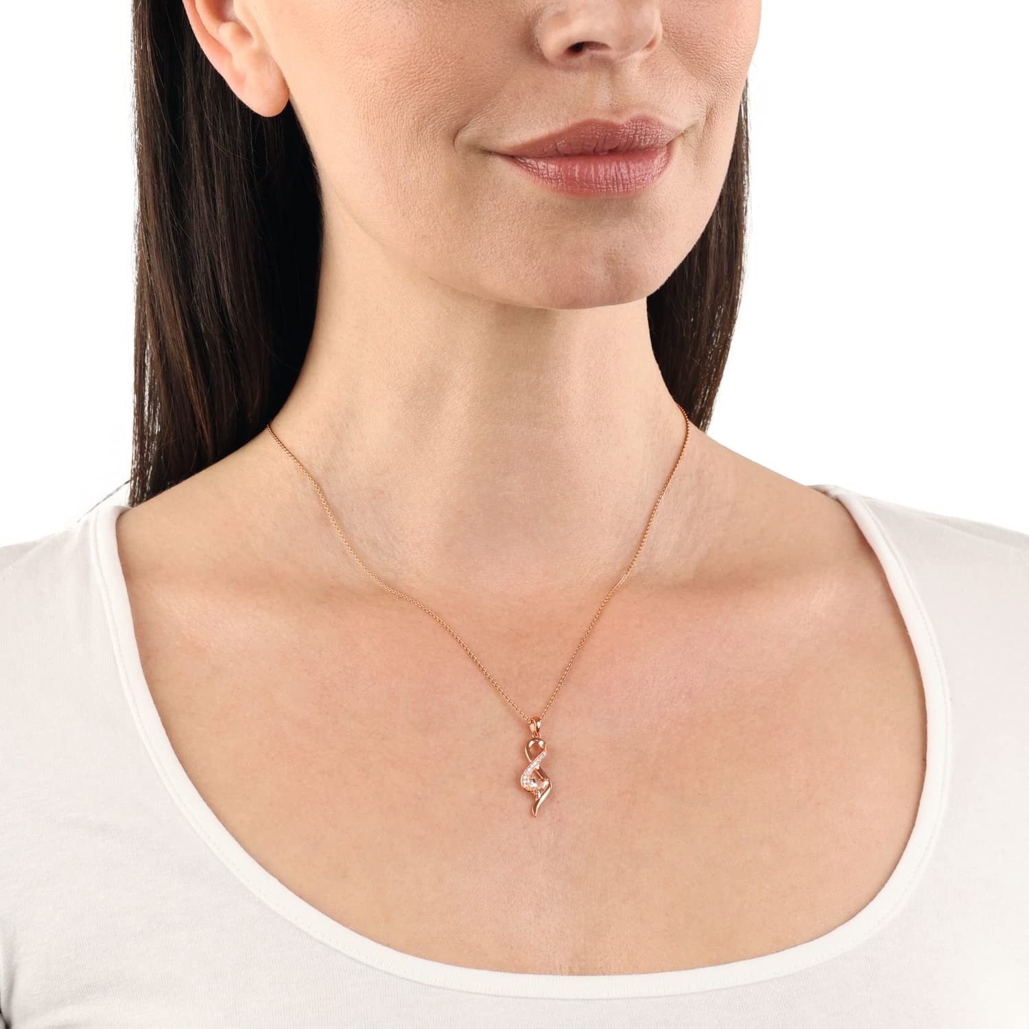 amor-2016304-infinity-kette-925-silber-ros-herz-45-cm image 2
