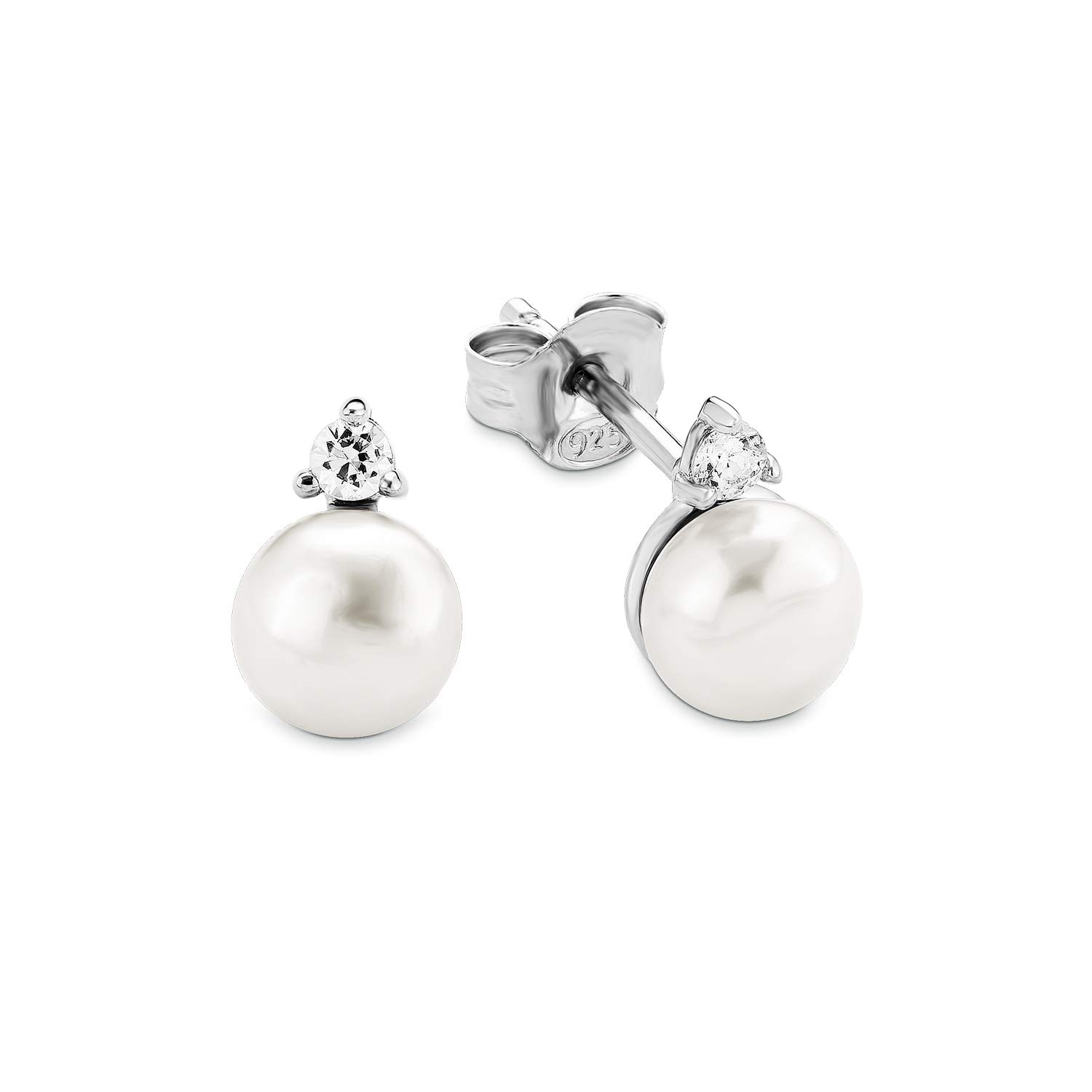 amor-ohrschmuck-ohrstecker-2016081-silber-perle-zirkonia-1cm image 1