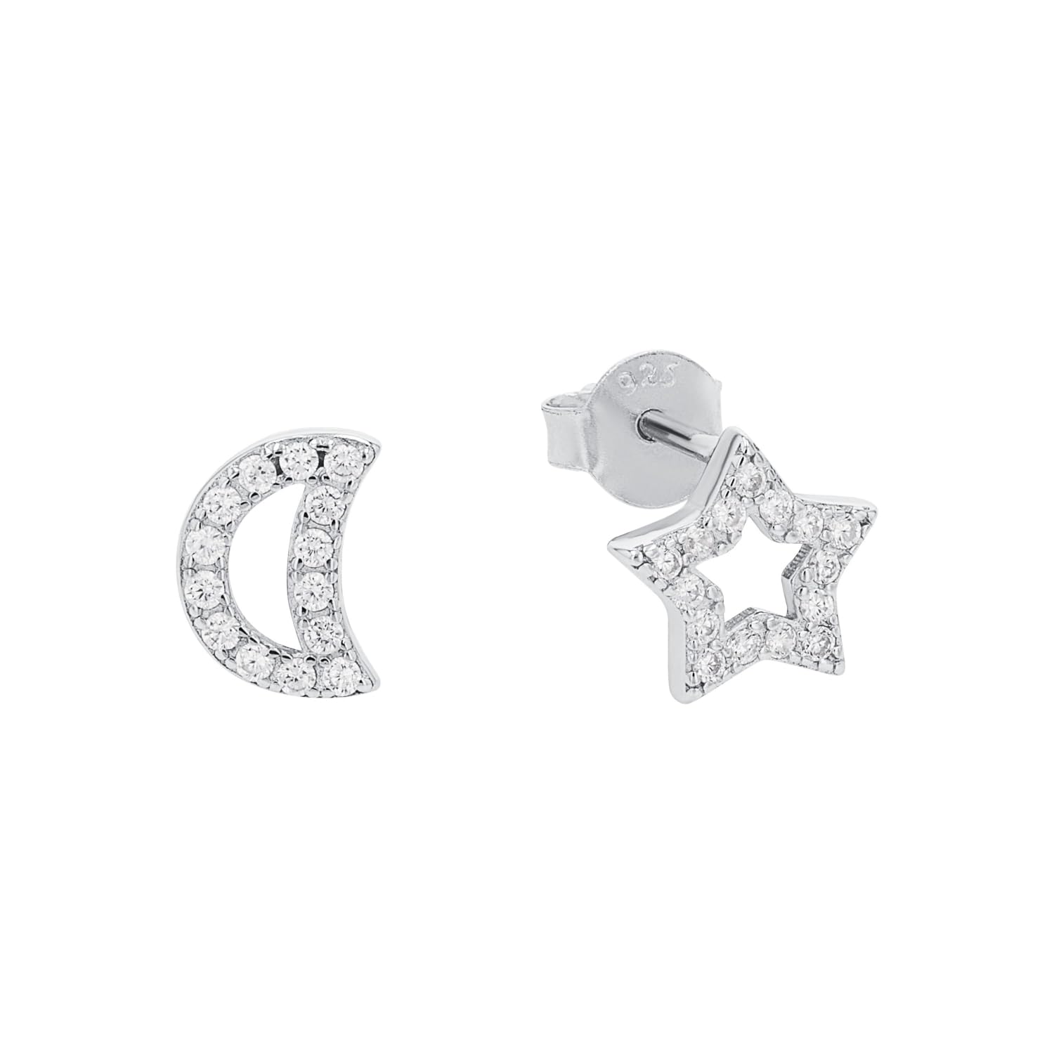 amor-ohrschmuck-ohrstecker-mond-sterne-925-silber image 1