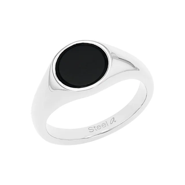 amor-ringe-siegelring-edelstahl-schwarz-onyx-unisex image 1