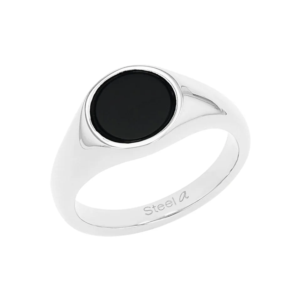 amor-ringe-siegelring-edelstahl-schwarz-onyx-unisex image 1
