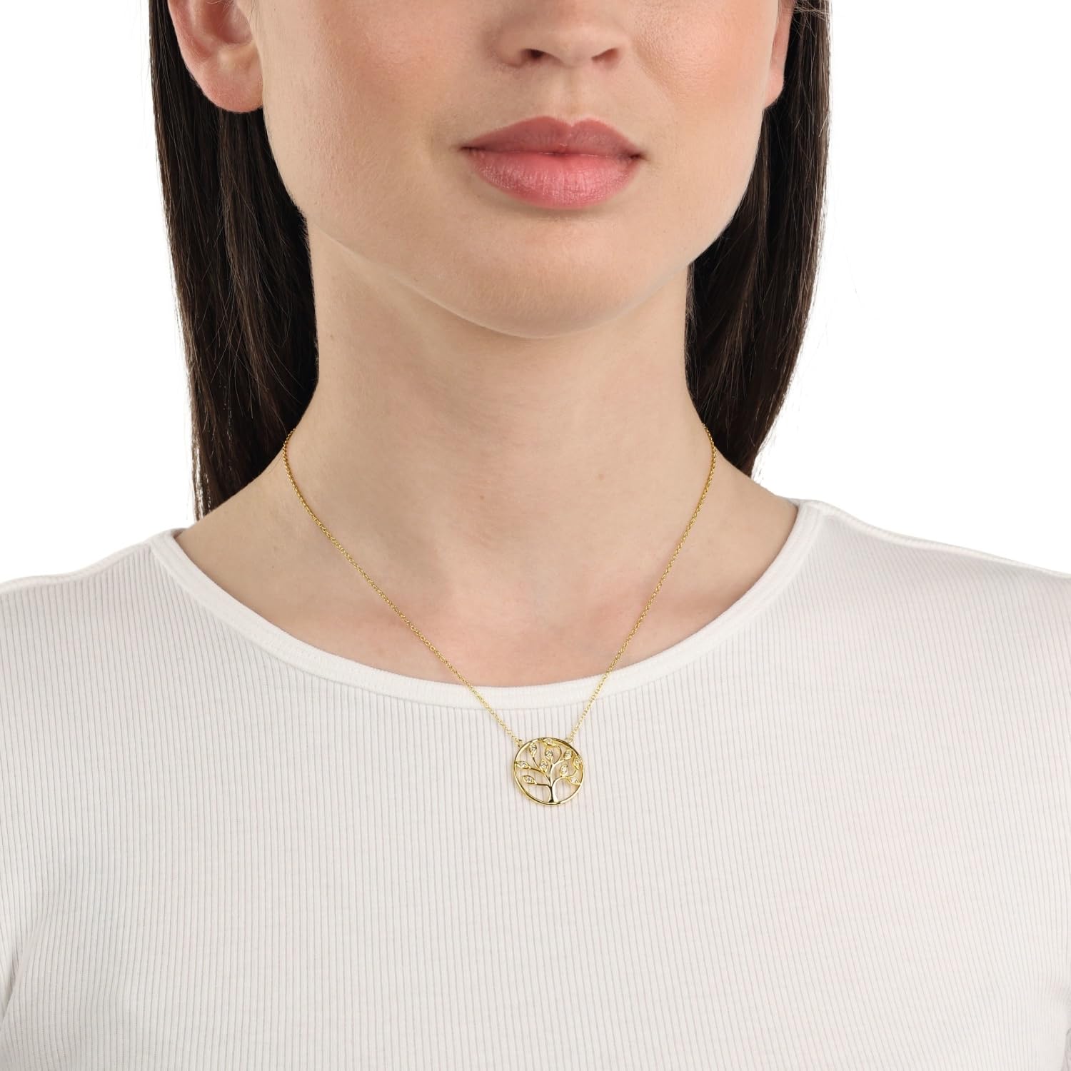 amor-2012773-lebensbaum-kette-925-silber-gold-42-3-cm-zirkonia image 4