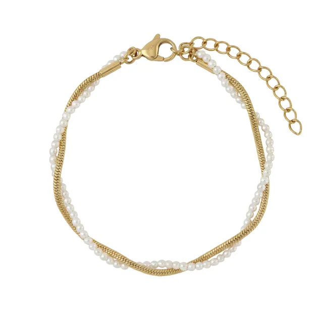 amor-amr-b0015-armband-edelstahl-gold-perlen image 1