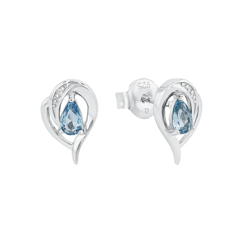 amor-ohrschmuck-2012797-ohrstecker-blau-1-cm-zirkonia image 1