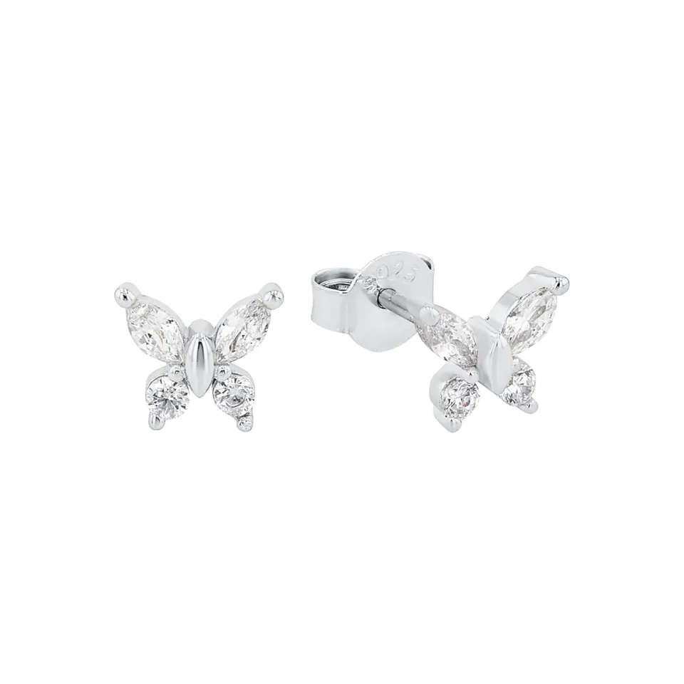 amor-ohrstecker-silber-925-wei-er-schmetterling-zirkonia image 1