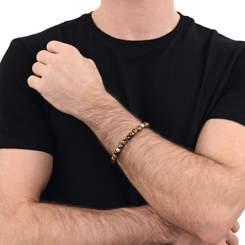 amor-2040305-armband-tigerauge-19-cm-edelstahl-herren image 8