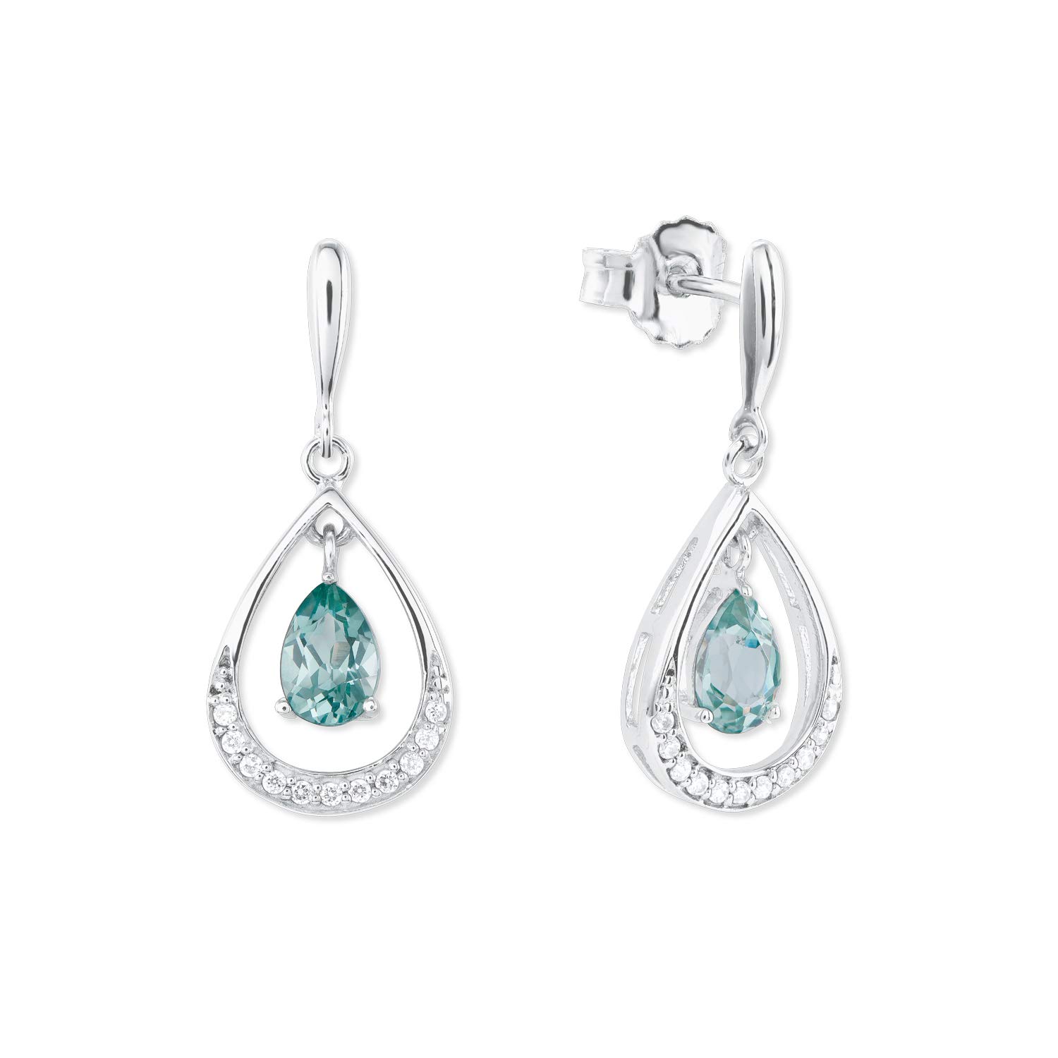 amor-ohrschmuck-2023895-ohrh-nger-silber-gr-n-2-2-cm image 1