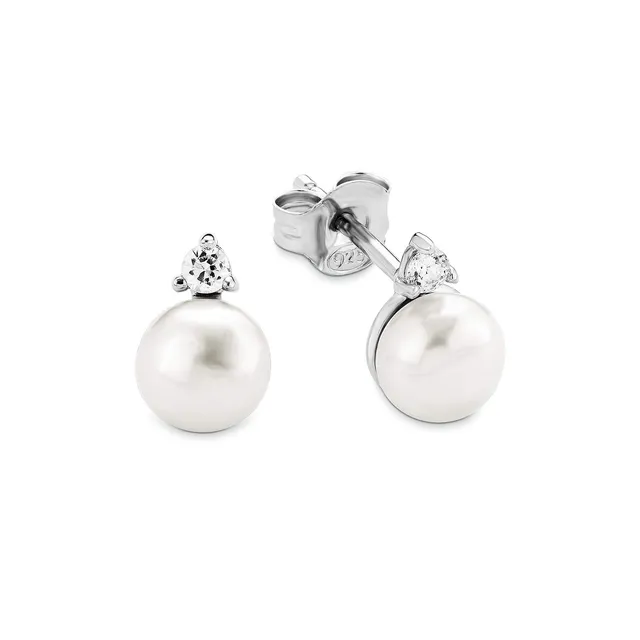 amor-ohrschmuck-ohrstecker-2016081-silber-perle-zirkonia-1cm image 1