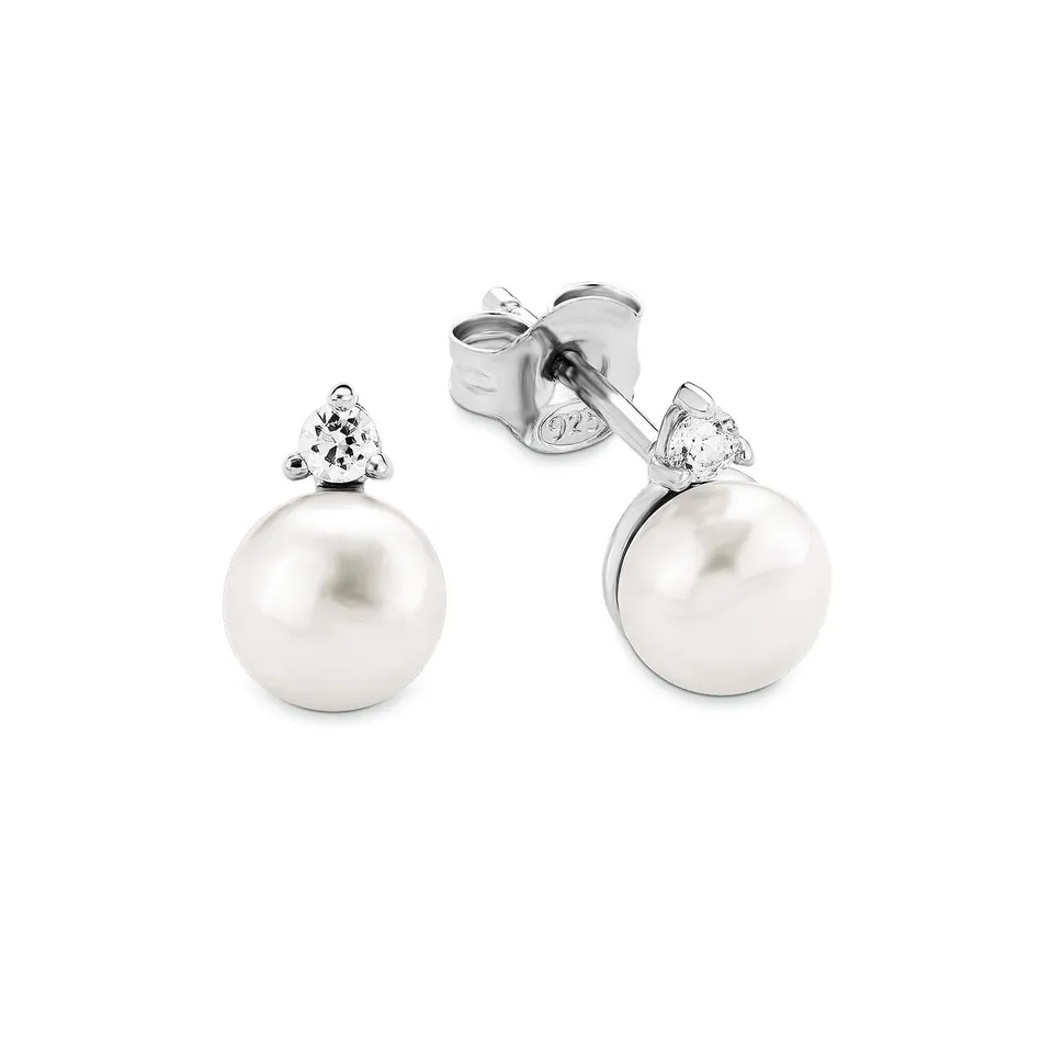 amor-ohrschmuck-ohrstecker-2016081-silber-perle-zirkonia-1cm image 1