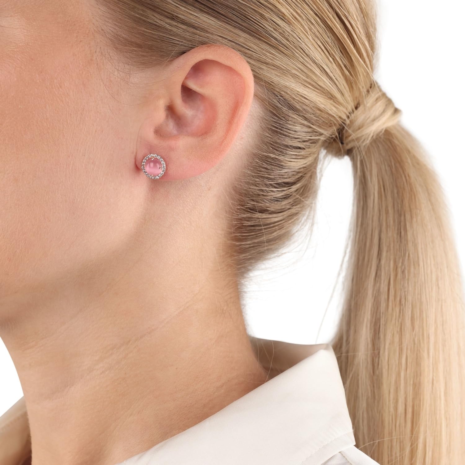 amor-ohrschmuck-ohrstecker-925-silber-rosa-zirkonia-damen image 2