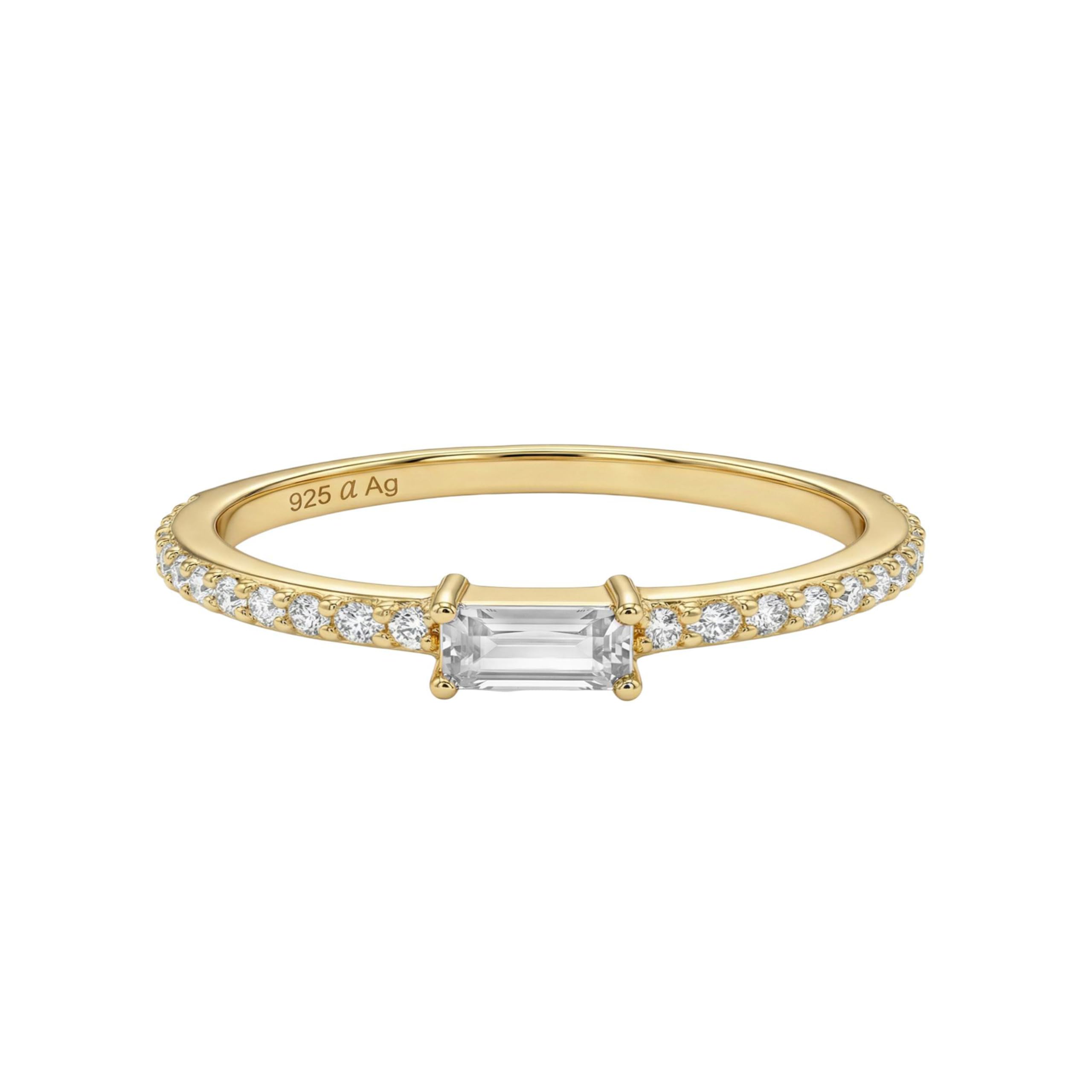 amor-ringe-baguette-ring-925-silber-gold-gr-17-zirkonia image 4