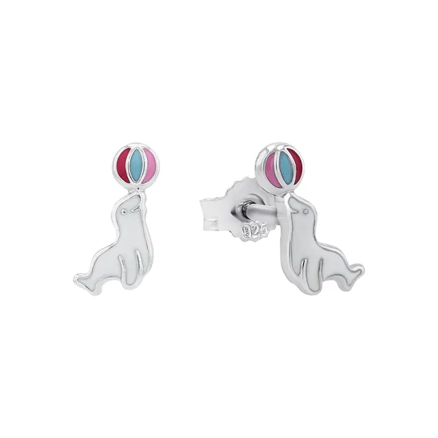 amor-2027036-ohrstecker-925-silber-rosa-robbe-1-cm-kinder image 1