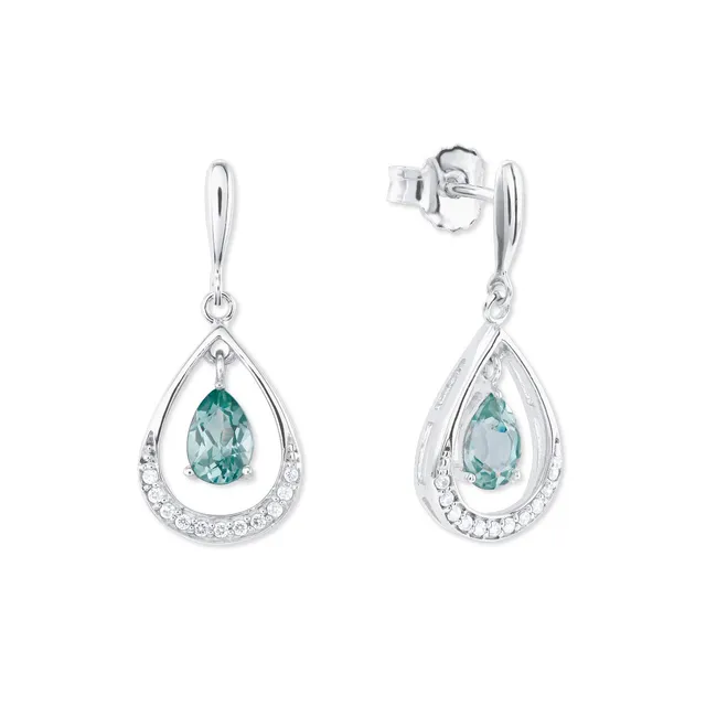 amor-ohrschmuck-2023895-ohrh-nger-silber-gr-n-2-2-cm image 1