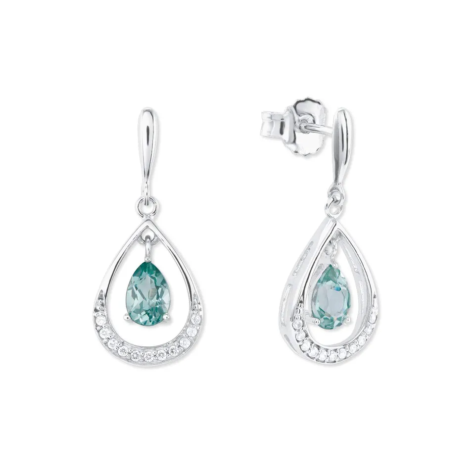 amor-ohrschmuck-2023895-ohrh-nger-silber-gr-n-2-2-cm image 1