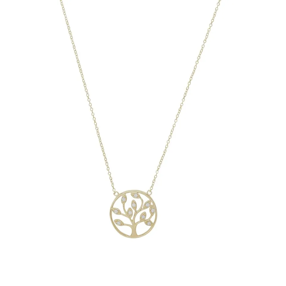 amor-2012773-lebensbaum-kette-925-silber-gold-42-3-cm-zirkonia image 1