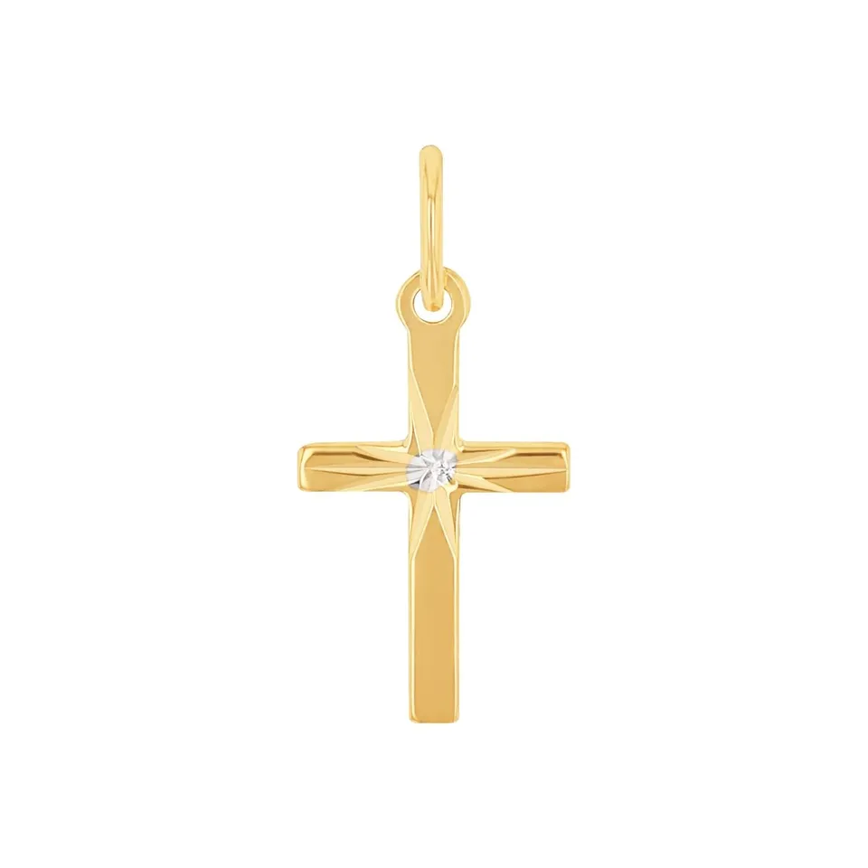 amor-2028373-anh-nger-kreuz-gold-zirkonia-2-cm-unisex image 1